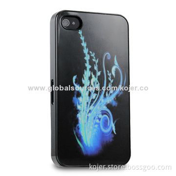Plastic Case for iPhone 4, Made of PC, PU, Available in Various Veins, Special Image Design